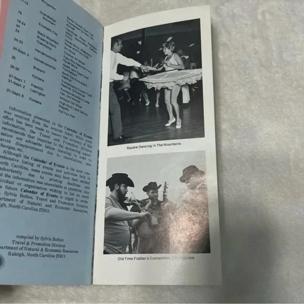North Carolina 1974 Spring Summer Calendar of Events Vintage Brochure
